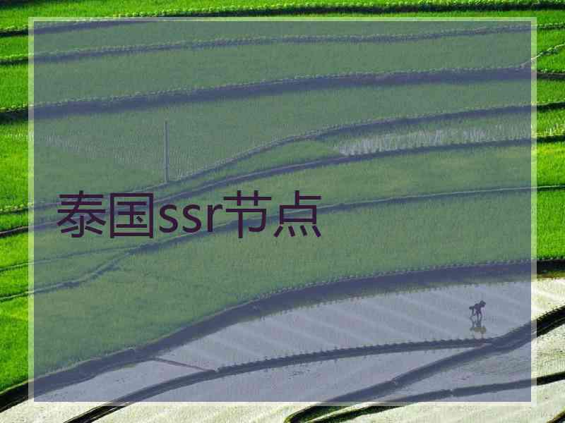 泰国ssr节点