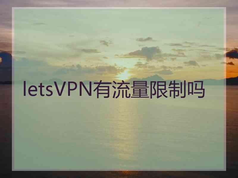 letsVPN有流量限制吗