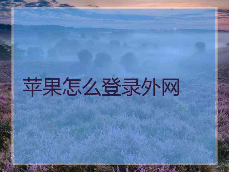 苹果怎么登录外网