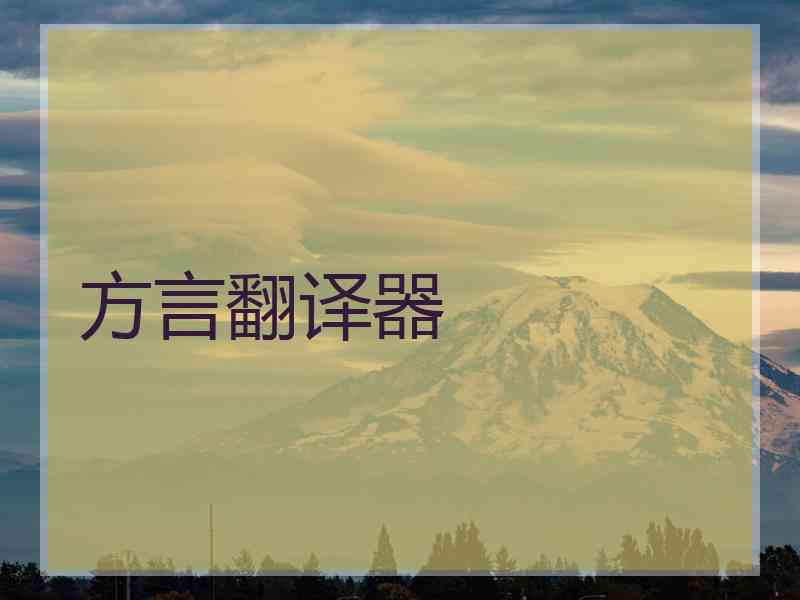 方言翻译器