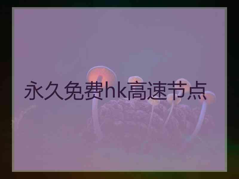 永久免费hk高速节点