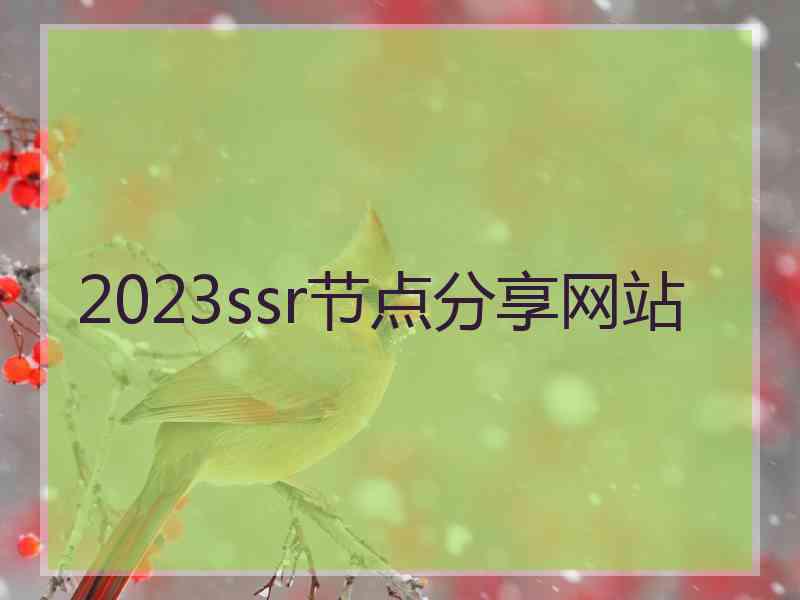 2023ssr节点分享网站