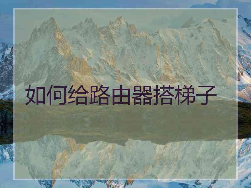 如何给路由器搭梯子